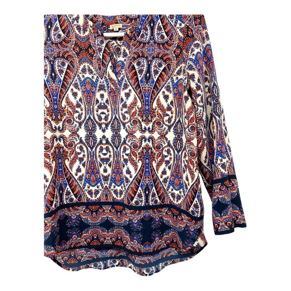 Cremieux Womens Blouse Multicolor Tunic Long Sleeve V Neck Pullover Medium - Picture 4 of 8